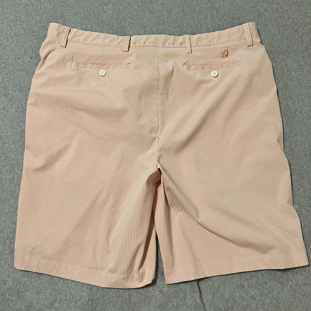 Footjoy Shorts Men's 40 Orange Seersucker Performance Stretch Movement Golf READ - Picture 10 of 16